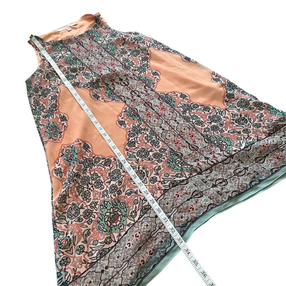 Max Studio Scarf Print Sleeveless Shift Dress XS Lined Chiffon - Picture 9 of 10